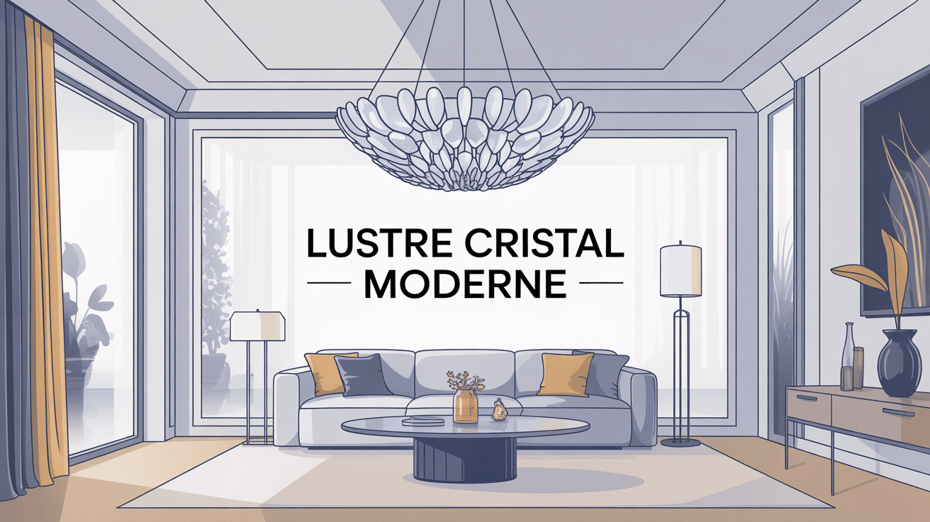lustre cristal moderne majestueux dans salon design