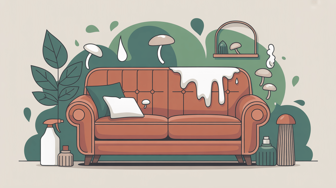 moisissure cuir danger sur canapé stylisé