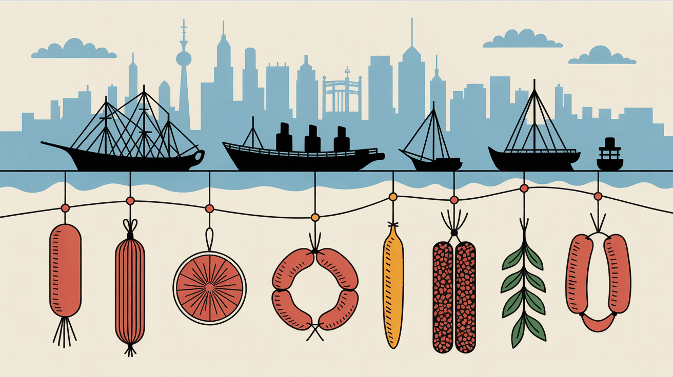 timeline histoire pepperoni navires saucissons épices