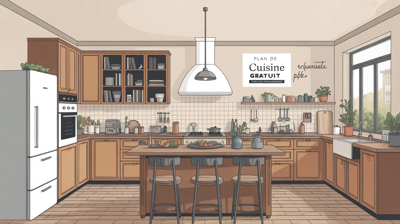 illustration plan de cuisine gratuit pdf pour projet cuisine