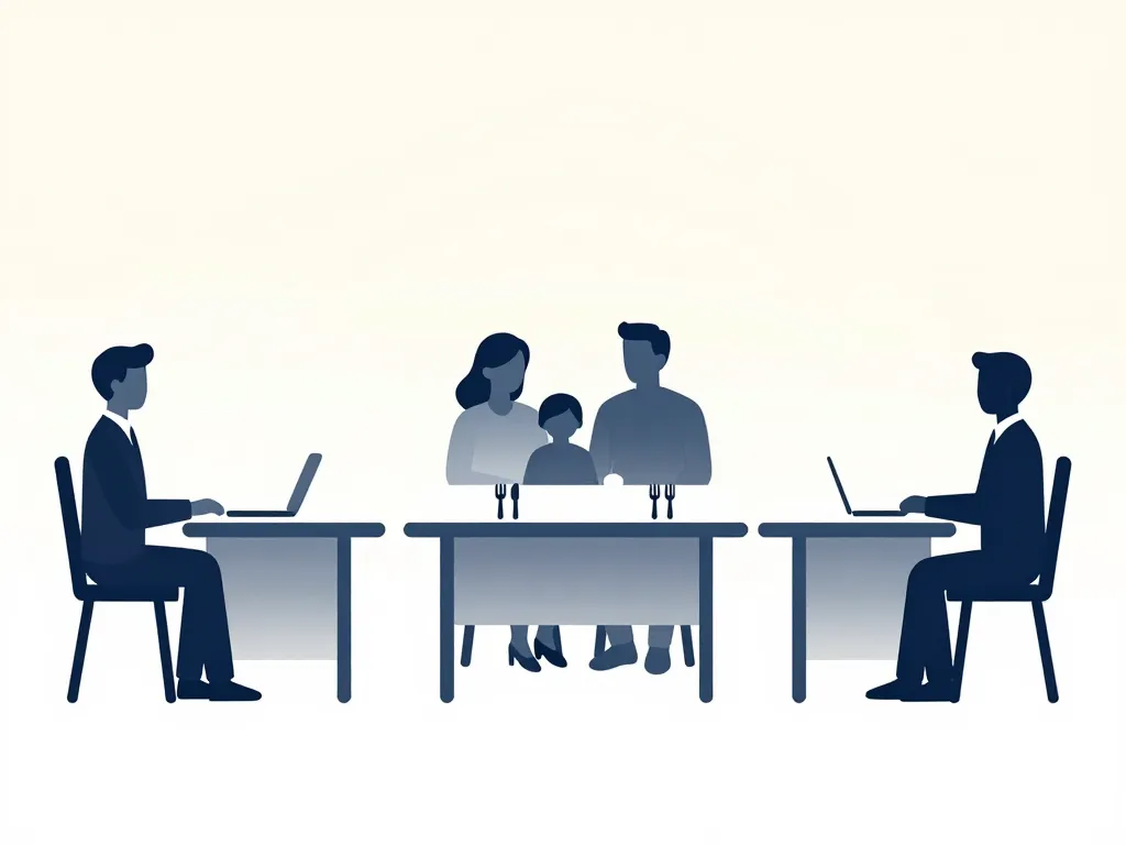 Position des couverts dans l'assiette contexte repas