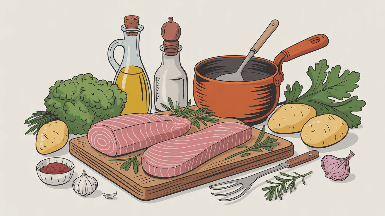 Cuisine traditionnelle et ingrédients pour préparer la brandade de morue