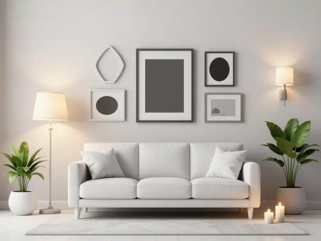 éclairage déco murale salon noir et blanc