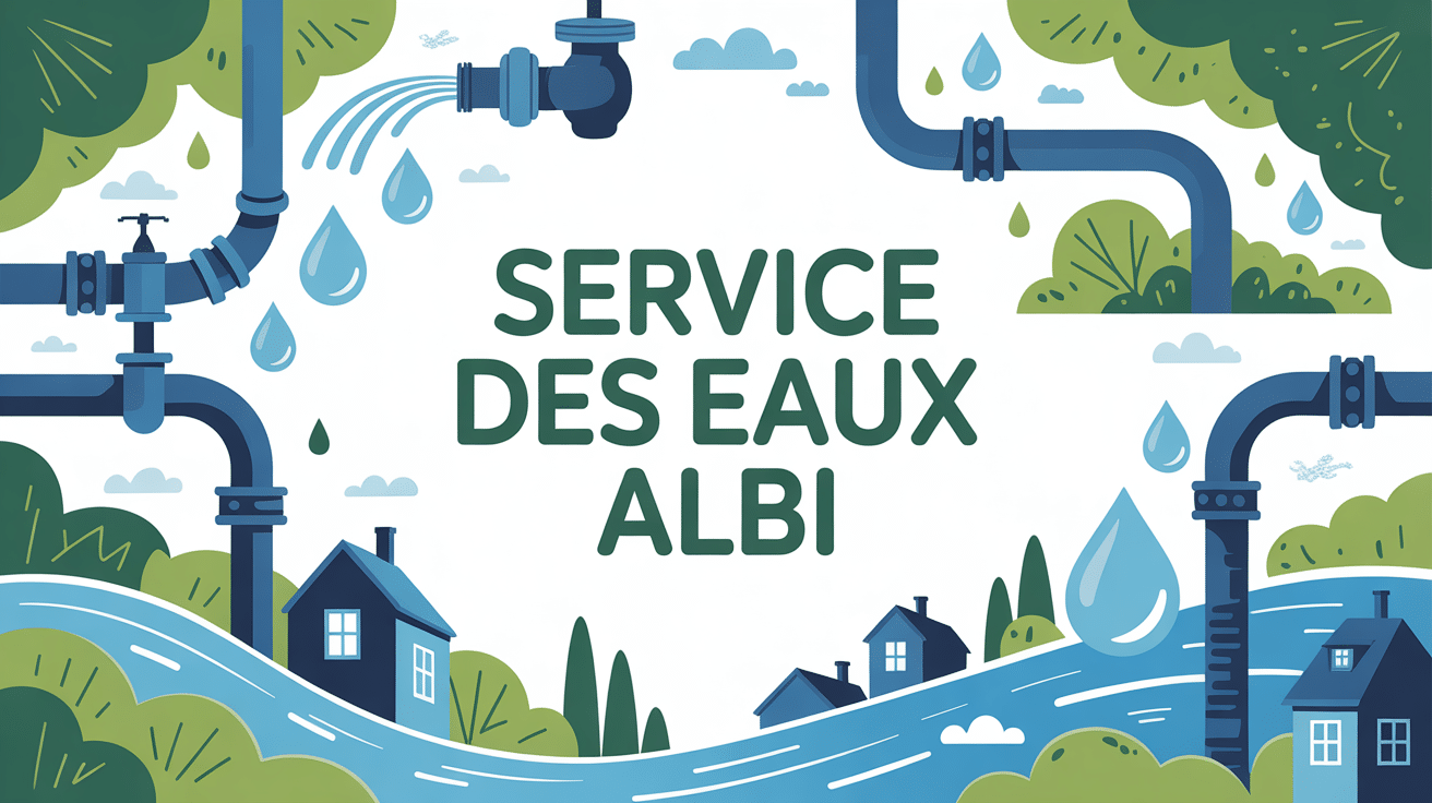 illustration service des eaux albi réseau et maisons