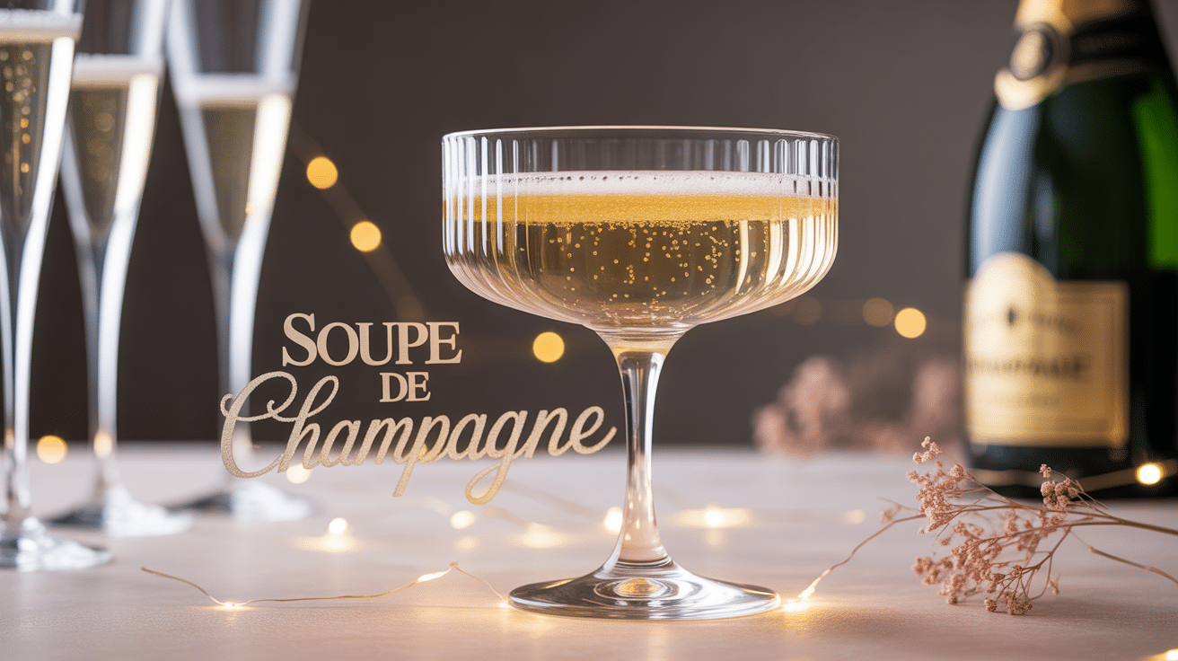 coupe de soupe de champagne table festive