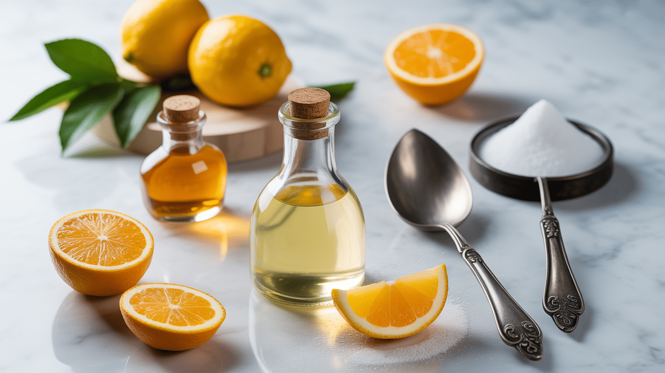 ingrédients soupe de champagne sur table