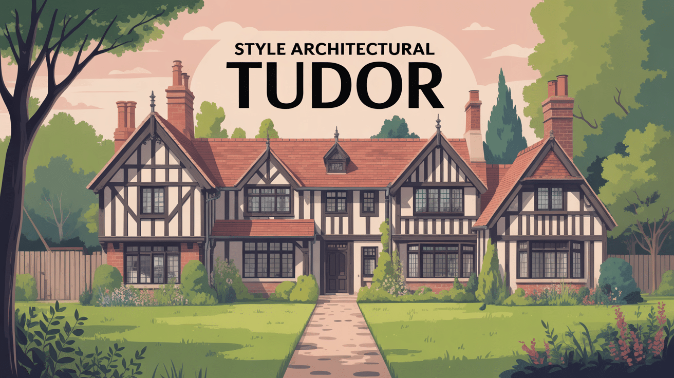 style architectural tudor maison avec colombages et toit pentu