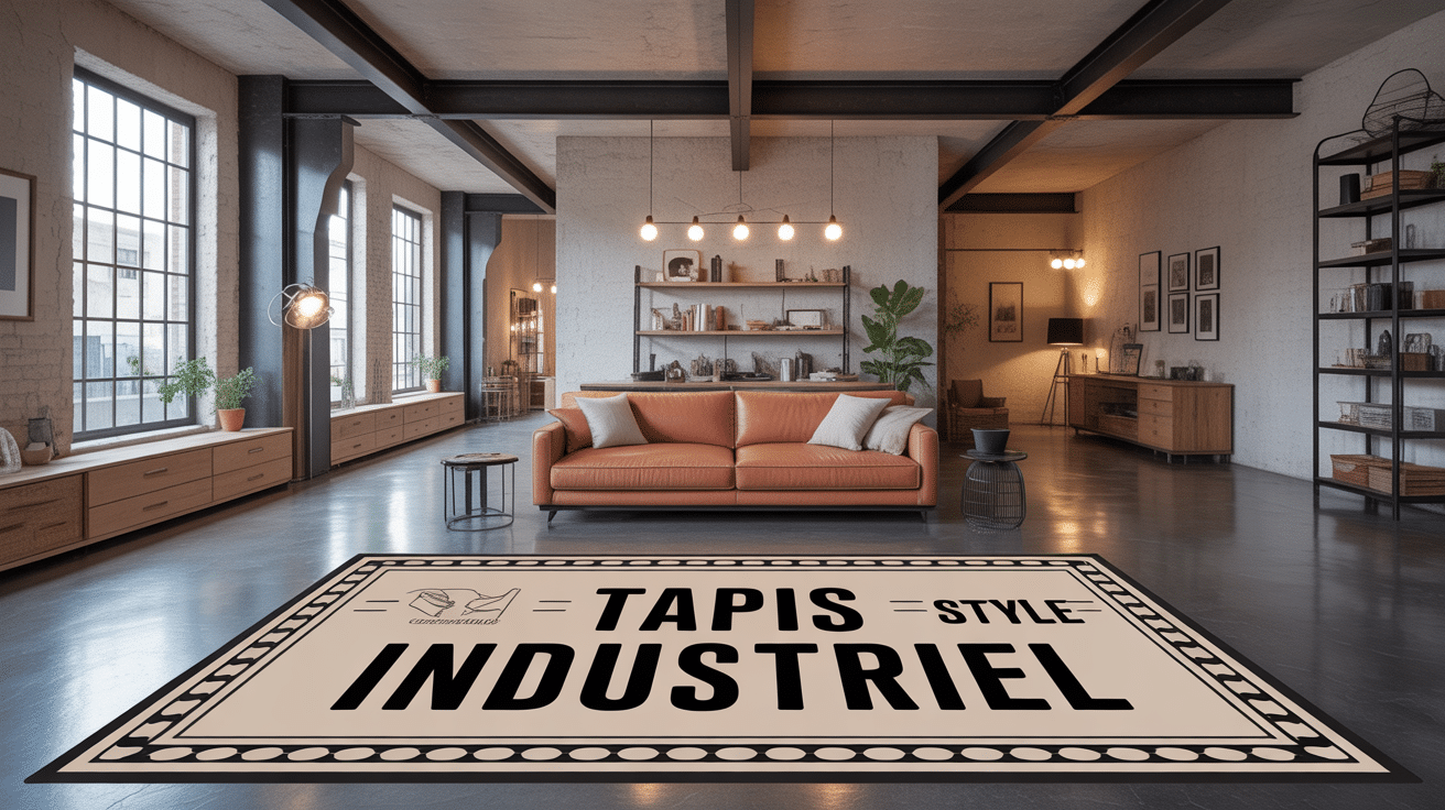 tapis pour style industriel illustré en loft moderne