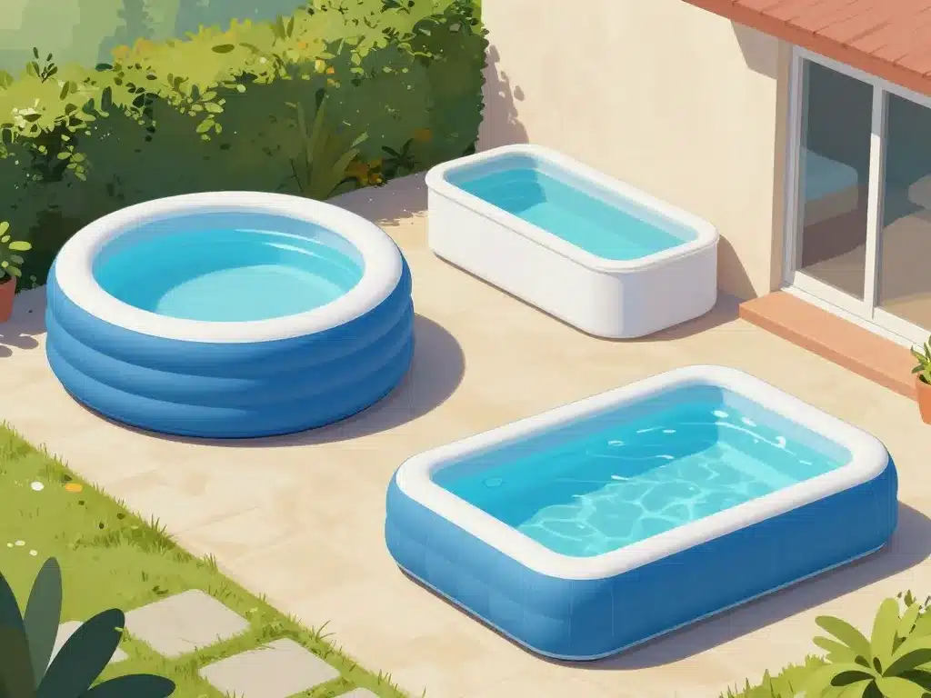 Différents types de piscine sur une terrasse compacte
