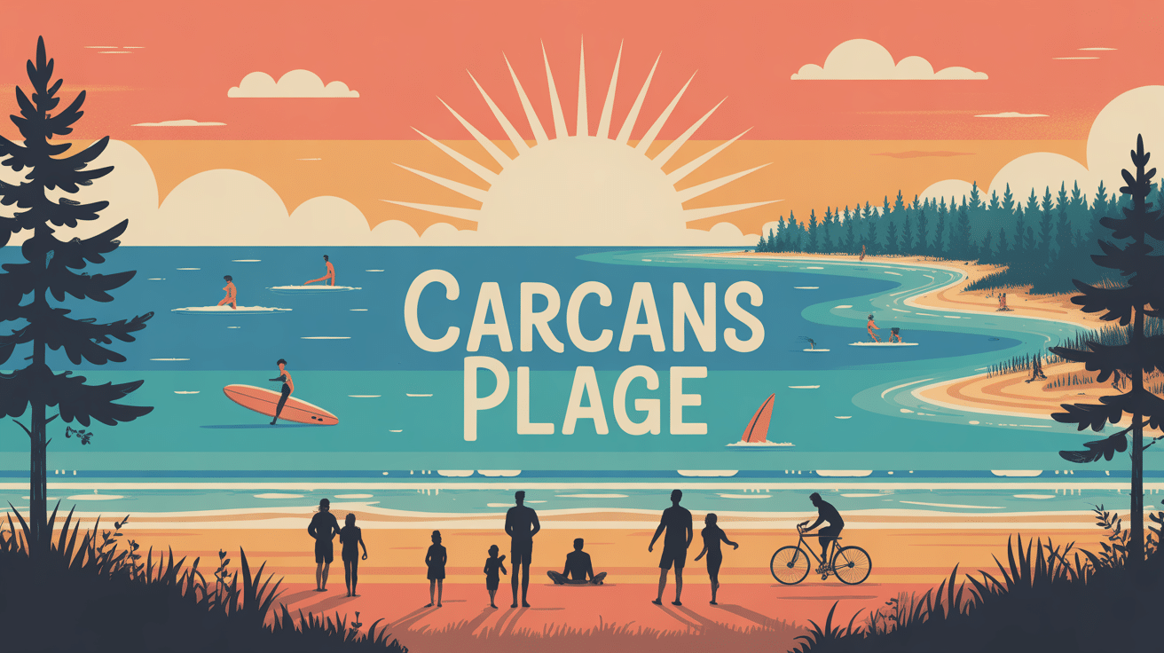 Illustration estivale carcans plage océan lac forêt