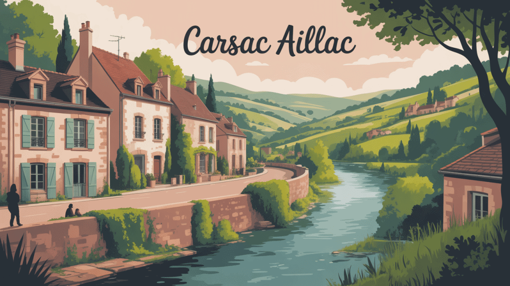 Vue typique de carsac aillac village Dordogne