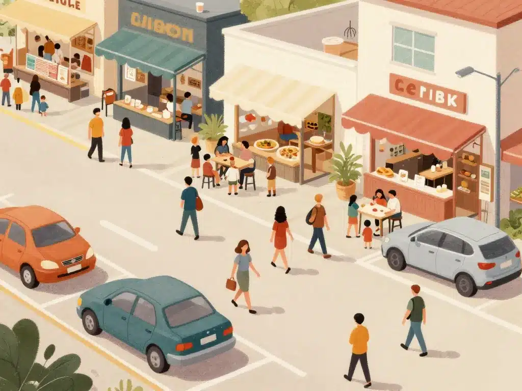 Scène visite dancharia parking ambiance famille