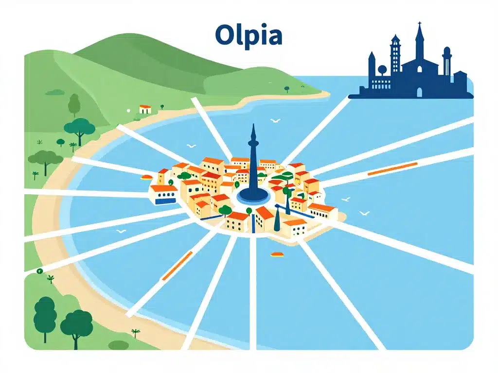 Centre Olbia Sardaigne régions alentours illustration