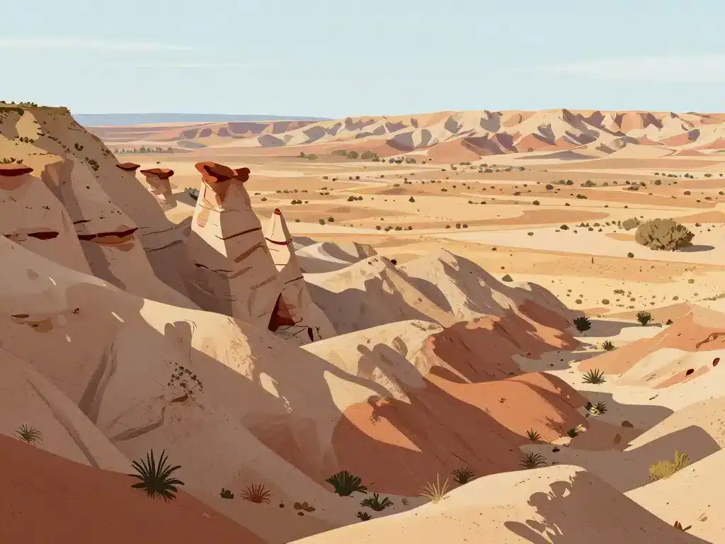 Vue artistique grands déserts Espagne paysages