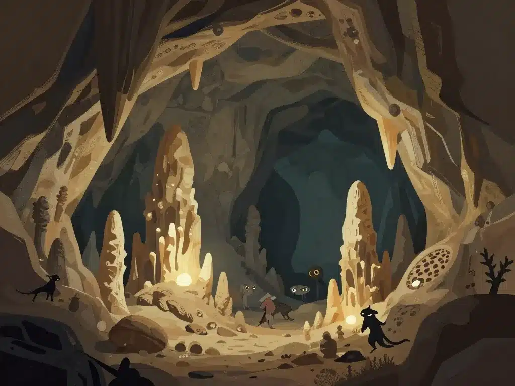 Intérieur de grottes de Sare avec formations rocheuses et ambiance unique