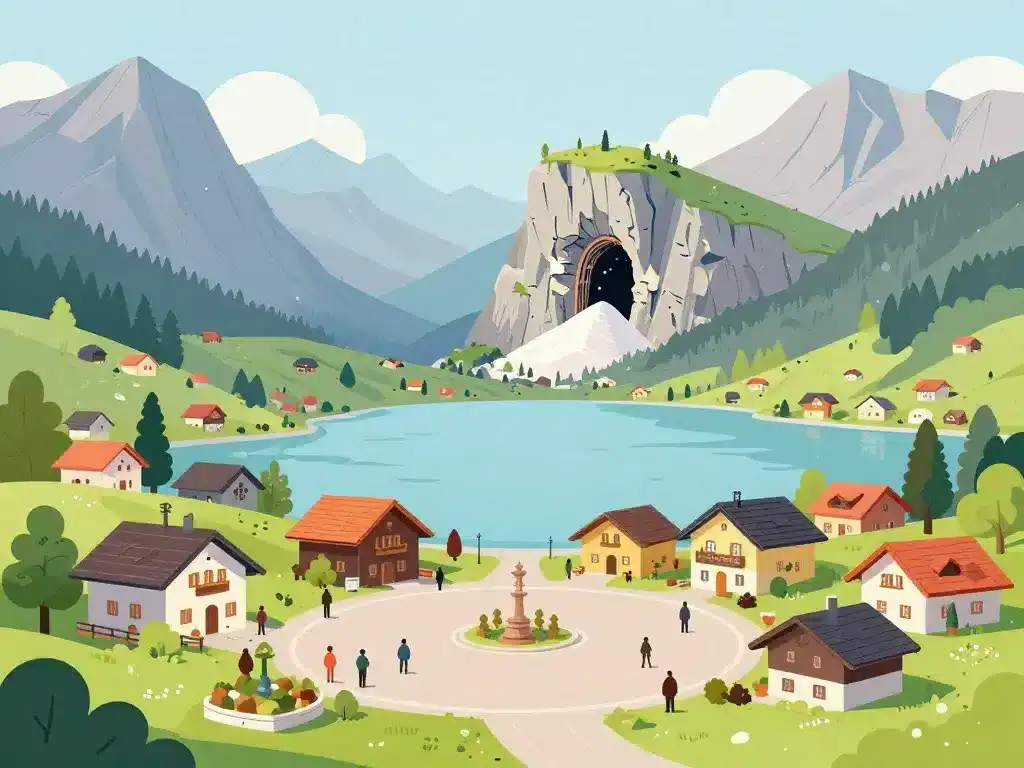 Hallstatt village lac mines de sel