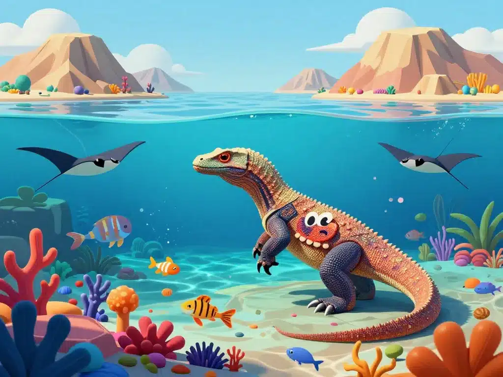 komodo plongée trésors naturels flores dragons récif