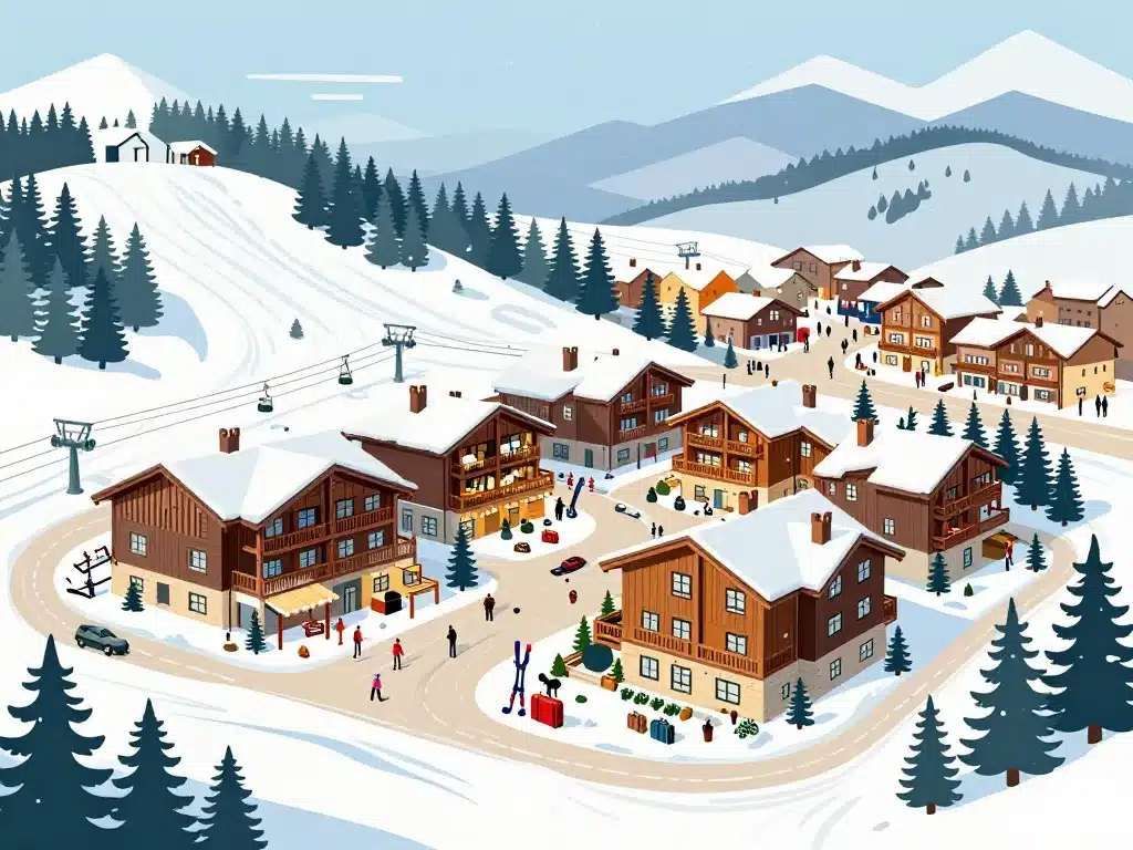 Localisation Long Trail House Stratton près station ski village