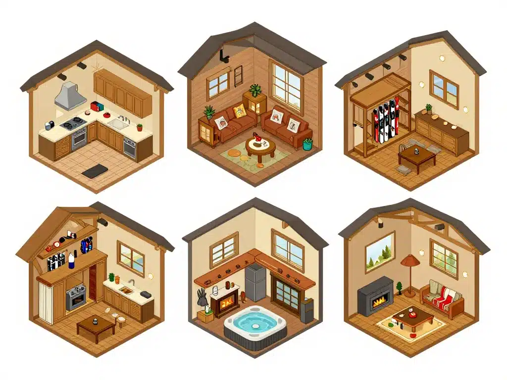 Intérieur condos Long Trail House Stratton équipements types logements