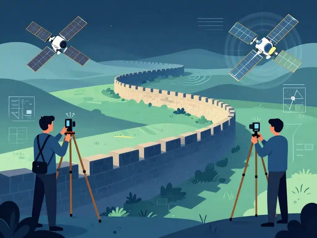 illustration chercheurs technologie analyse muraille de chine longueur