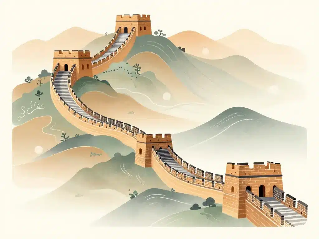 visualisation abstraite comparatif muraille de chine longueur