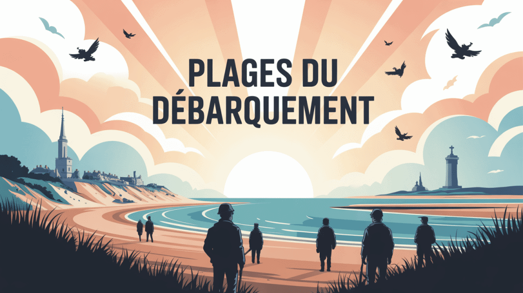 paysage emblématique plage du débarquement normandie