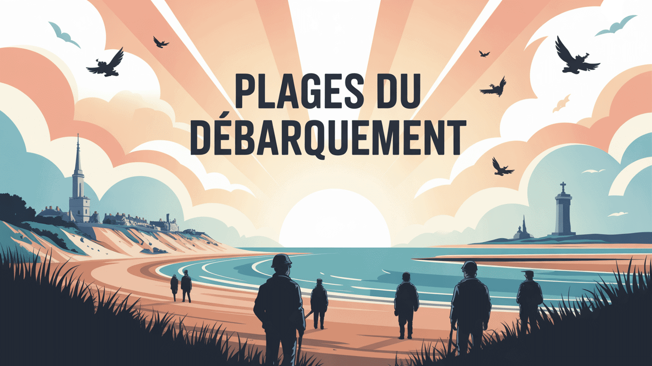 paysage emblématique plage du débarquement normandie