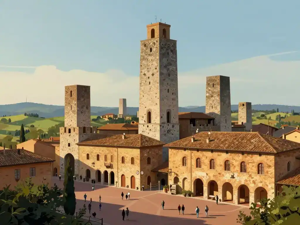 San Gimignano places médiévales et tours panoramiques