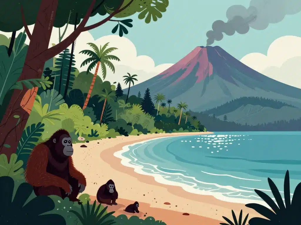 sumatra jungle volcan plage aventure