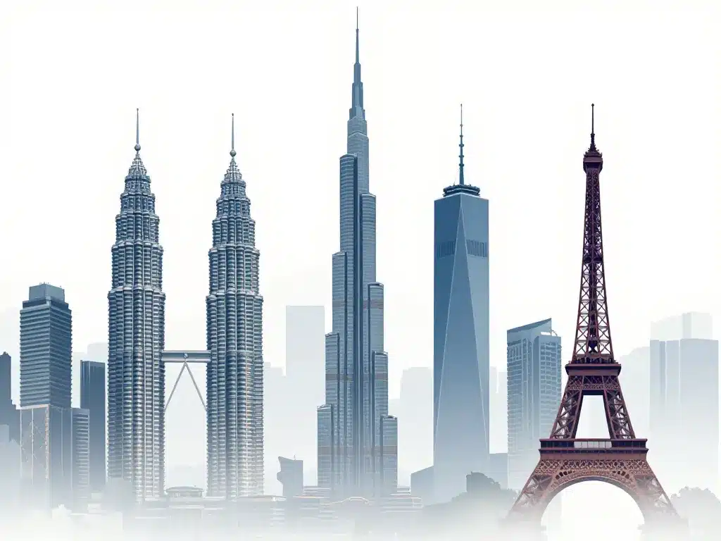 Comparaison tour petronas hauteur autres gratte-ciels