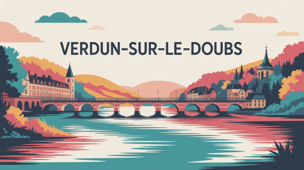 Vue typique de la confluence à Verdun sur le Doubs