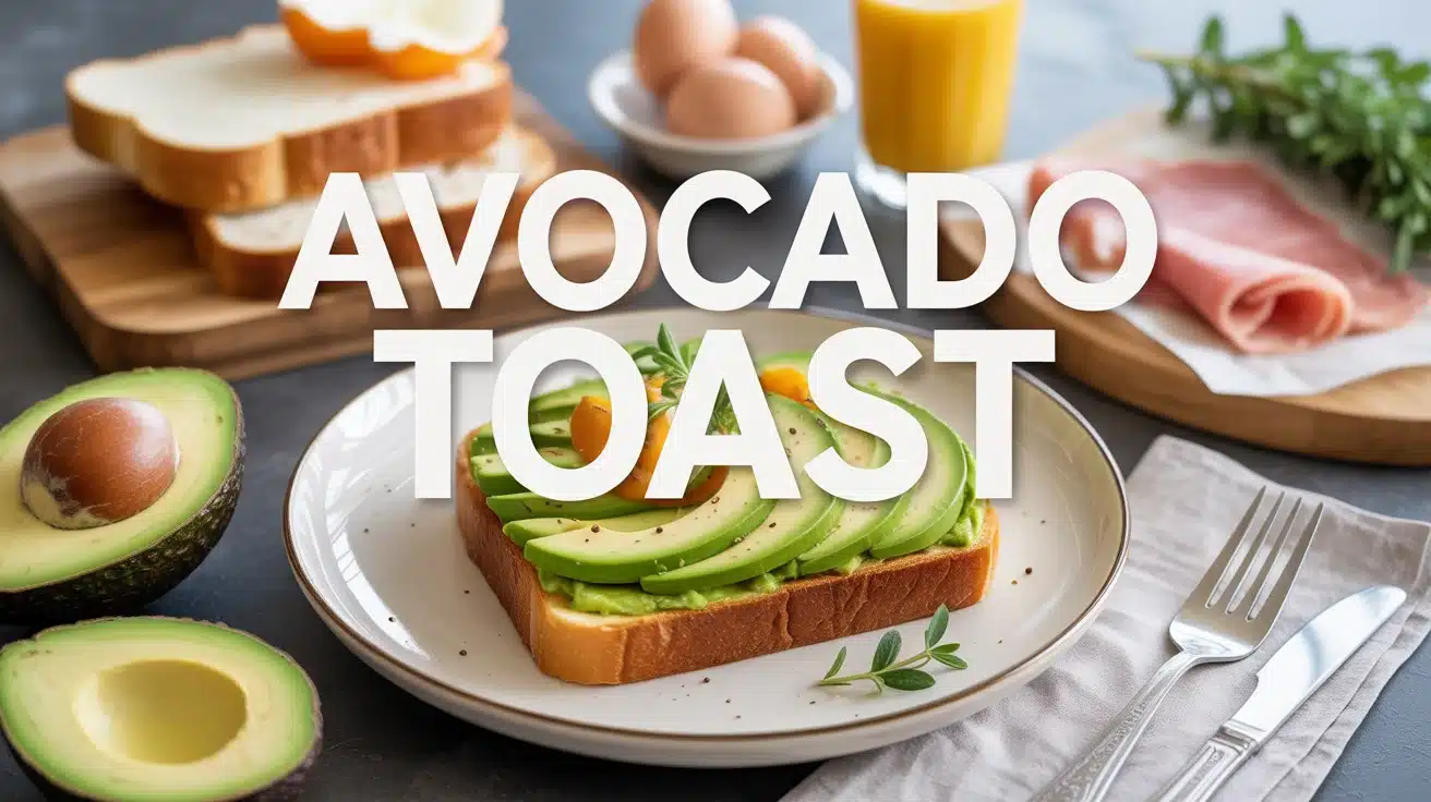 Avocado toast appétissant avec pain croustillant et crème onctueuse