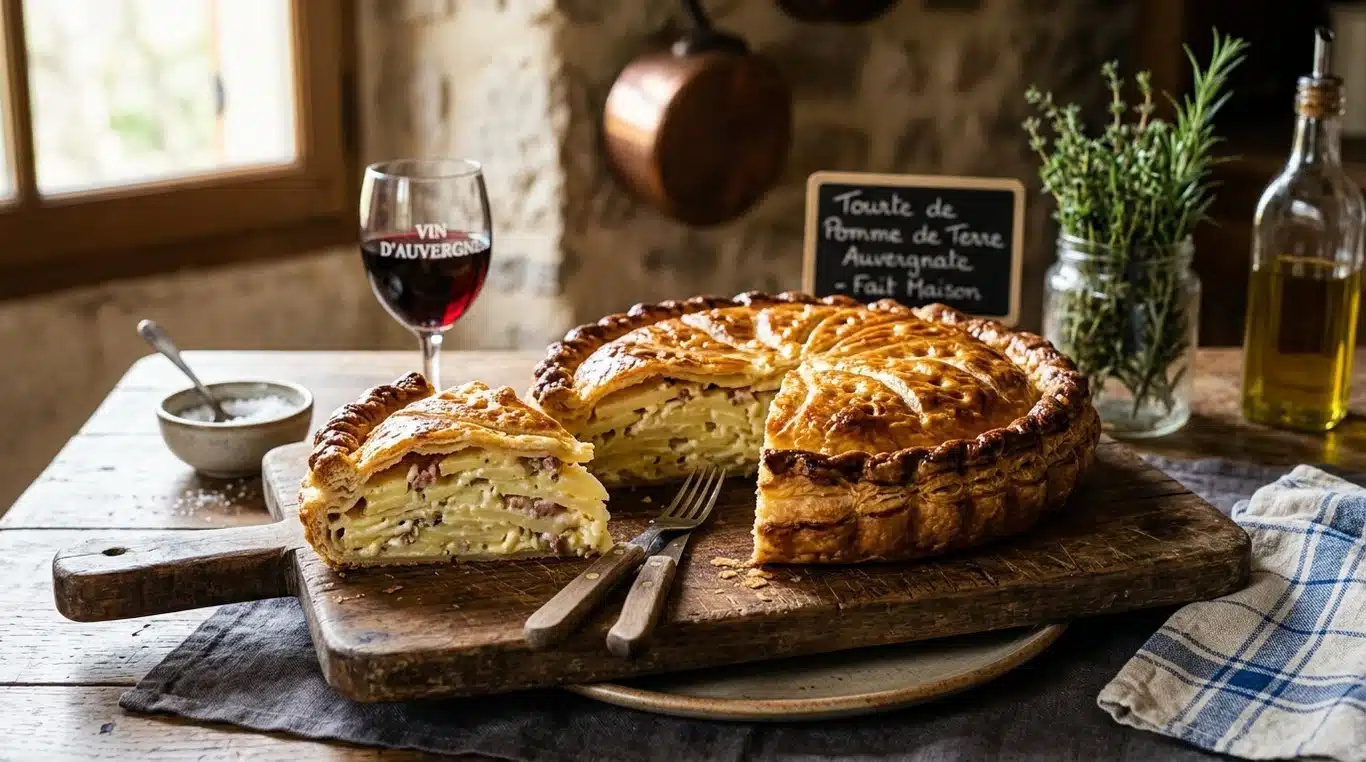 Tourte de pomme de terre auvergnate dorée et croustillante