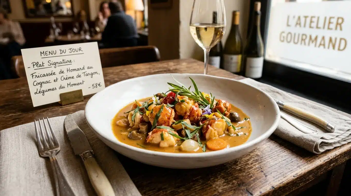 Fricassée de homard bleu au Cognac et à la crème