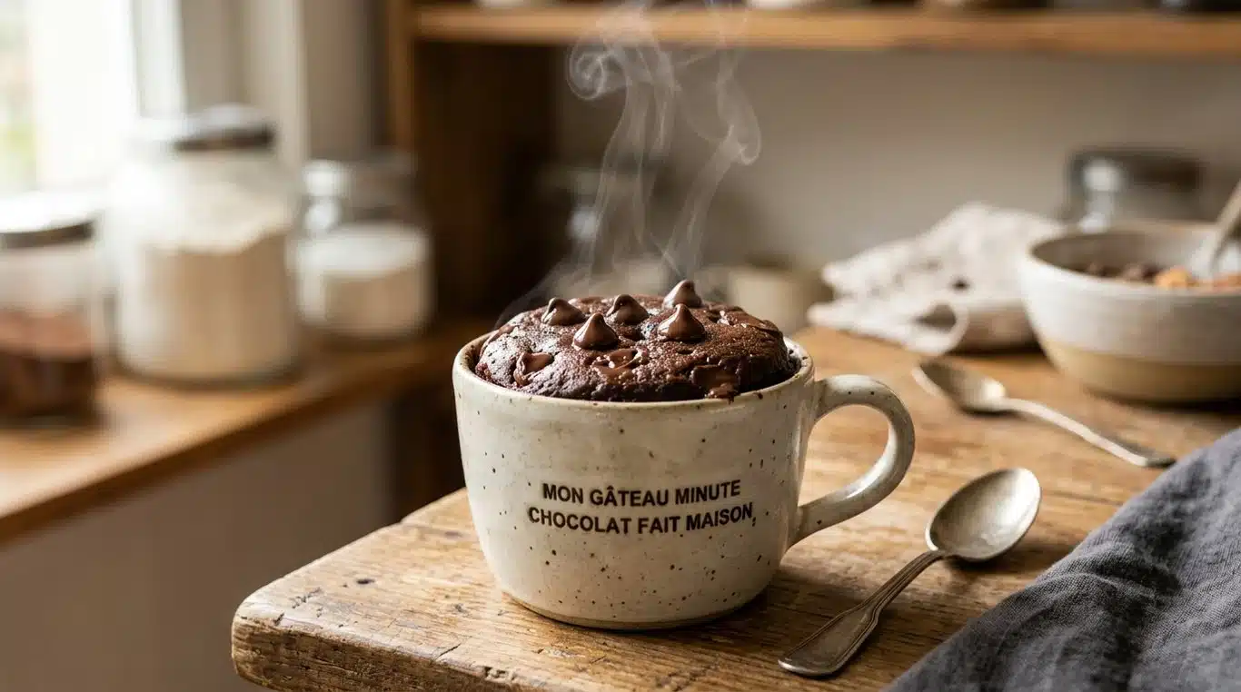 Mug cake au chocolat sans lait, moelleux et gourmand