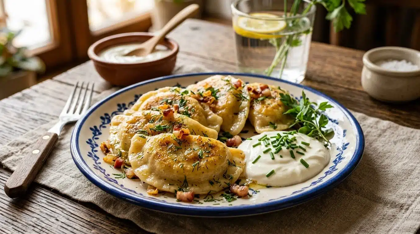 Assiette de pierogi traditionnels polonais