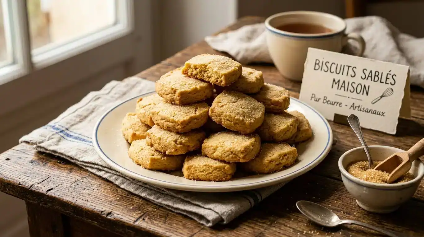 Biscuits sablés maison dorés et croustillants