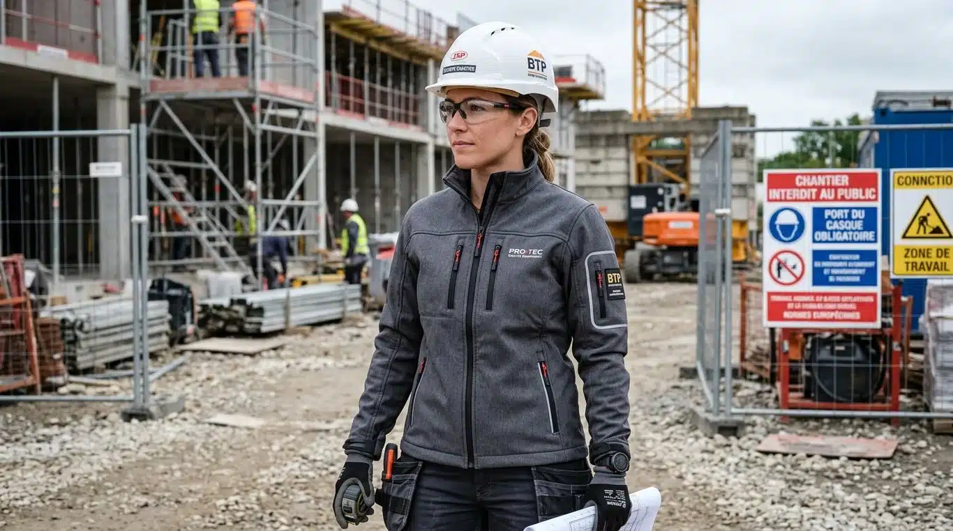 Veste softshell Modyf portée par un professionnel en situation de travail