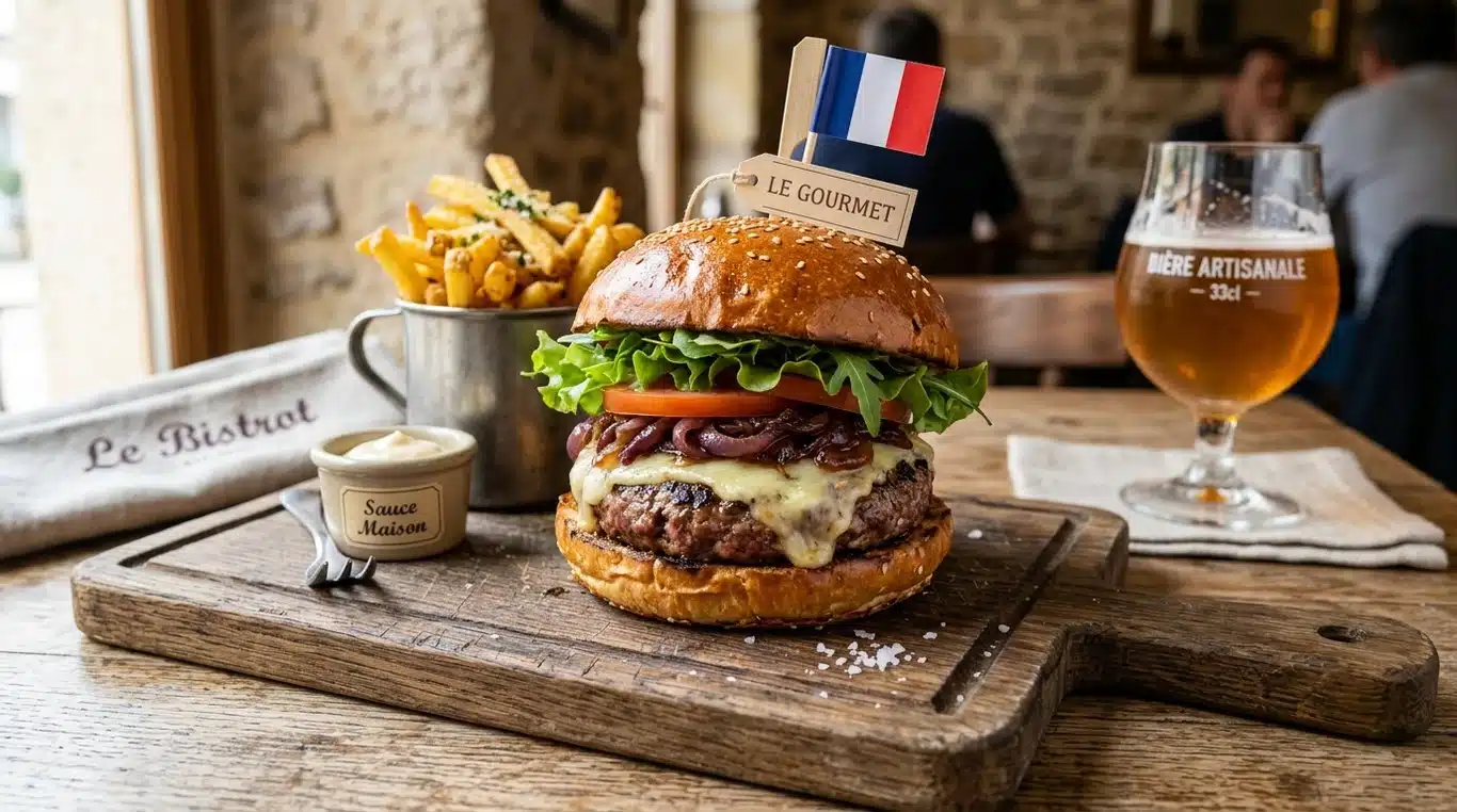 Burger Cantalien maison avec fromage Cantal fondu