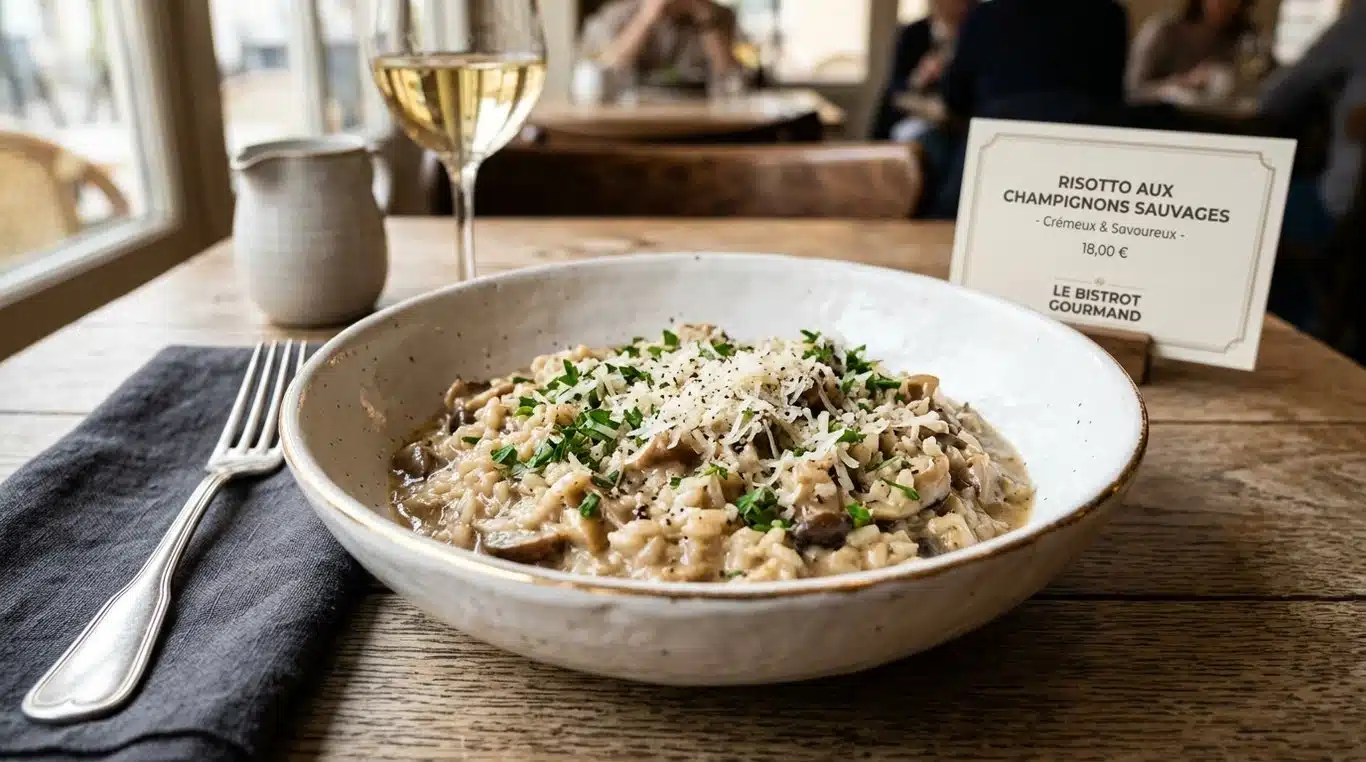 Risotto crémeux aux champignons préparé au Cookeo
