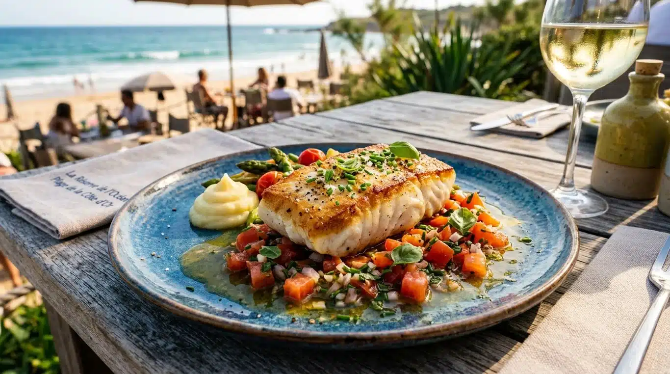 Tranche de cabillaud sauce vierge façon Bar du Soleil