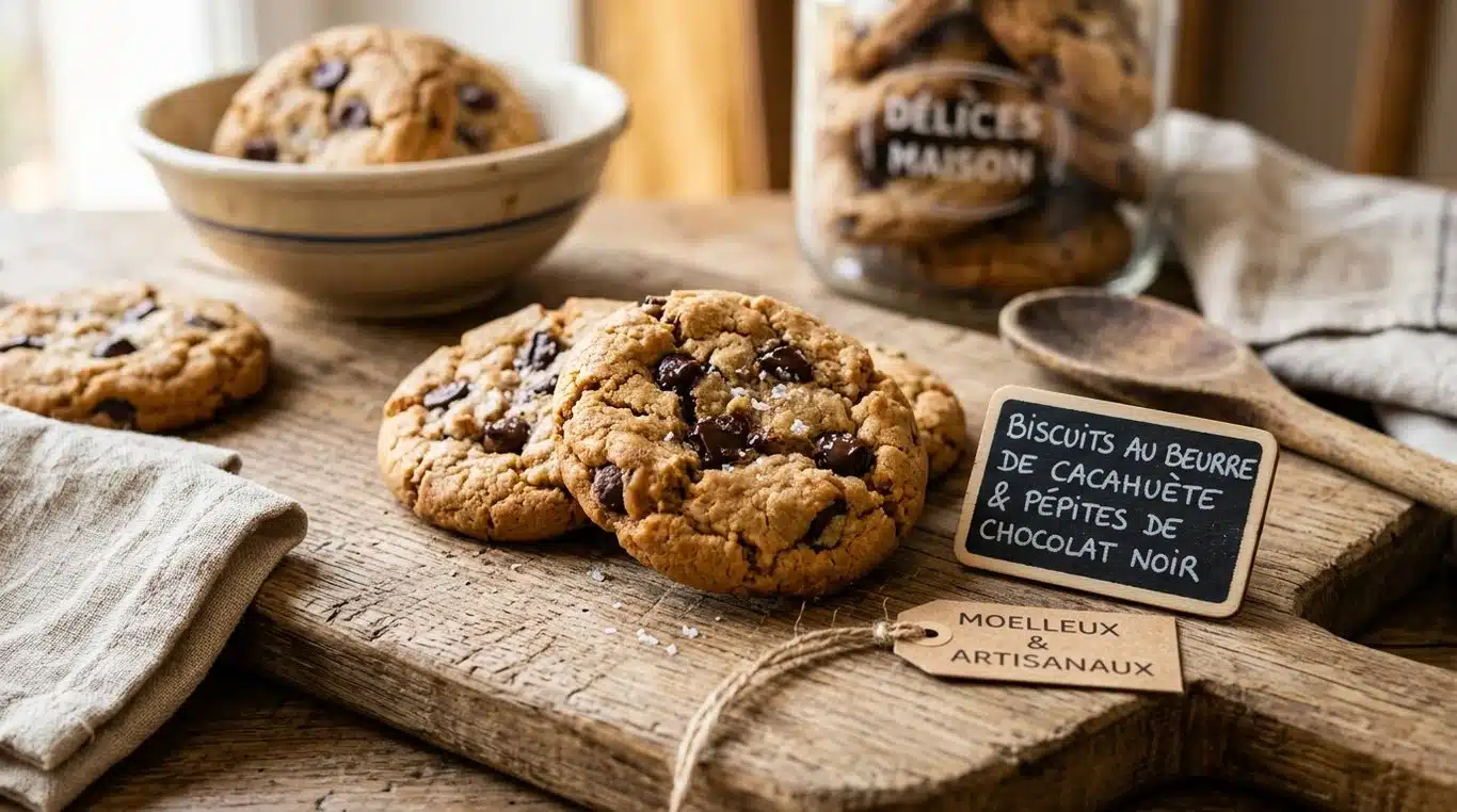 Cookies moelleux au beurre de cacahuète et pépites de chocolat
