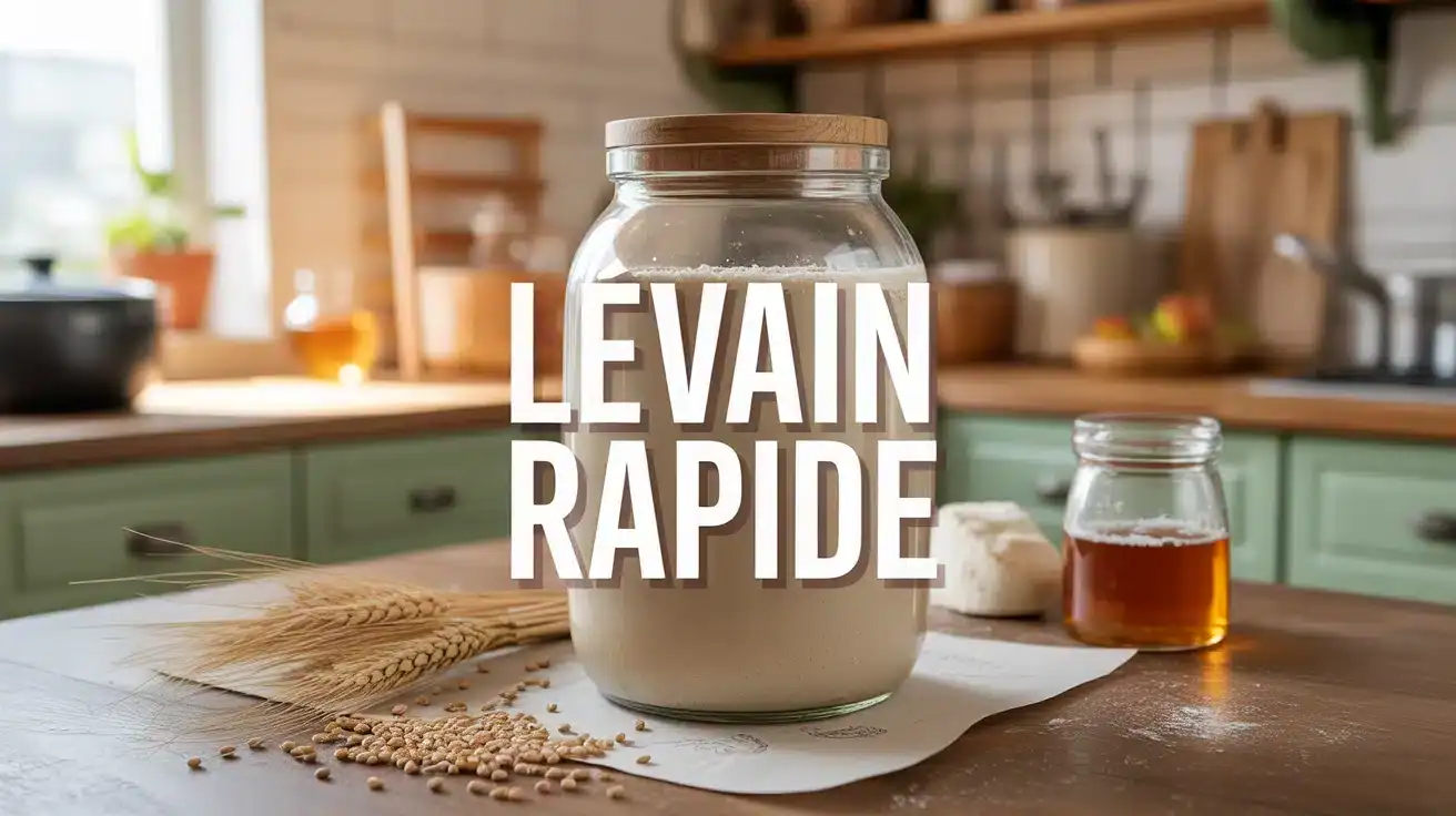 levain rapide actif dans un bocal en verre