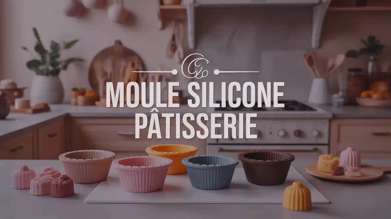 moule silicone pâtisserie coloré sur plan de travail