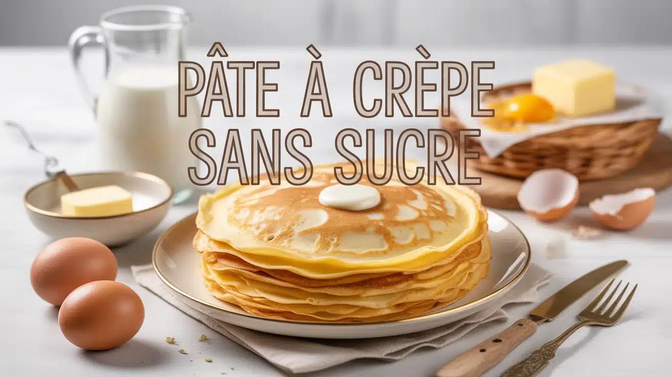 pile de crêpes pâte à crêpe sans sucre avec ingrédients naturels