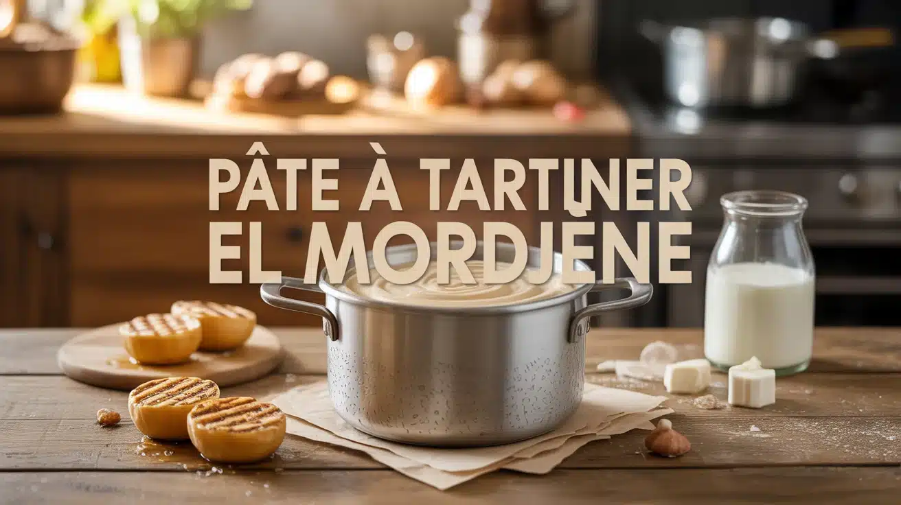 Pot de pâte à tartiner El Mordjene avec noisettes et lait
