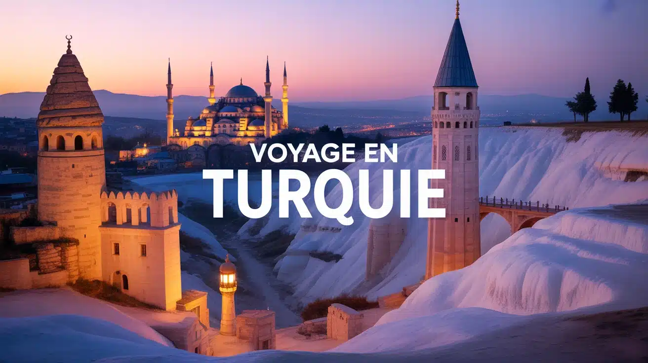 Paysage stylisé voyage en Turquie avec Cappadoce Istanbul Pamukkale