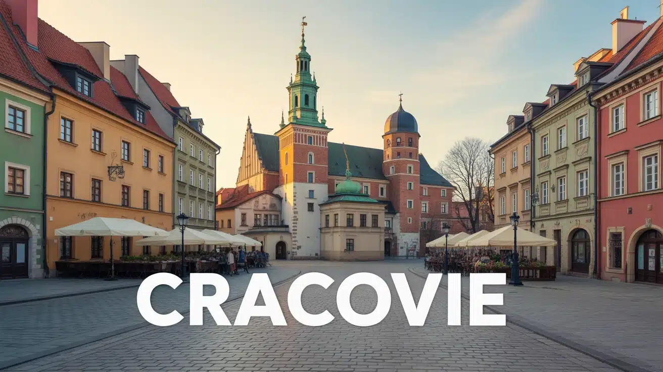 Illustration vectorielle de Cracovie avec château et ruelles