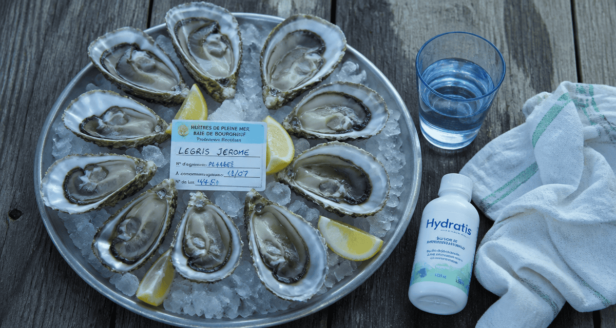 intoxication alimentaire par des huitres sur plateau avec citron