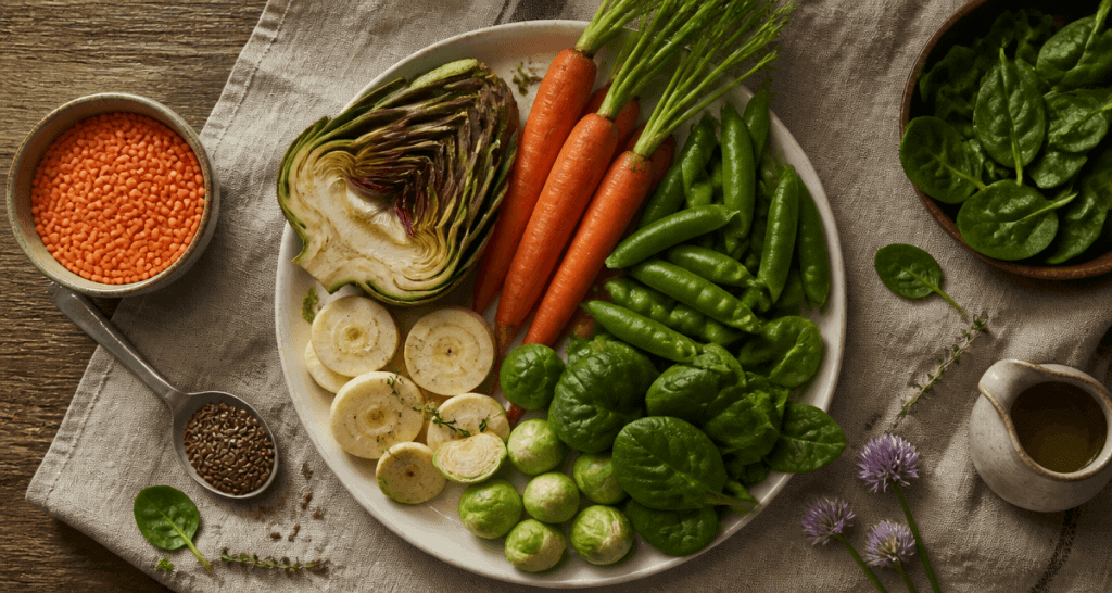 legumes riches en fibres assiette variée